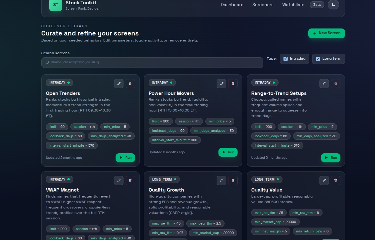 Stock analytics dashboard